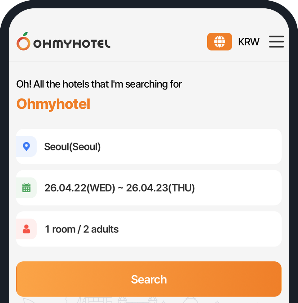 Ohmyhotel B2C hotel booking hero